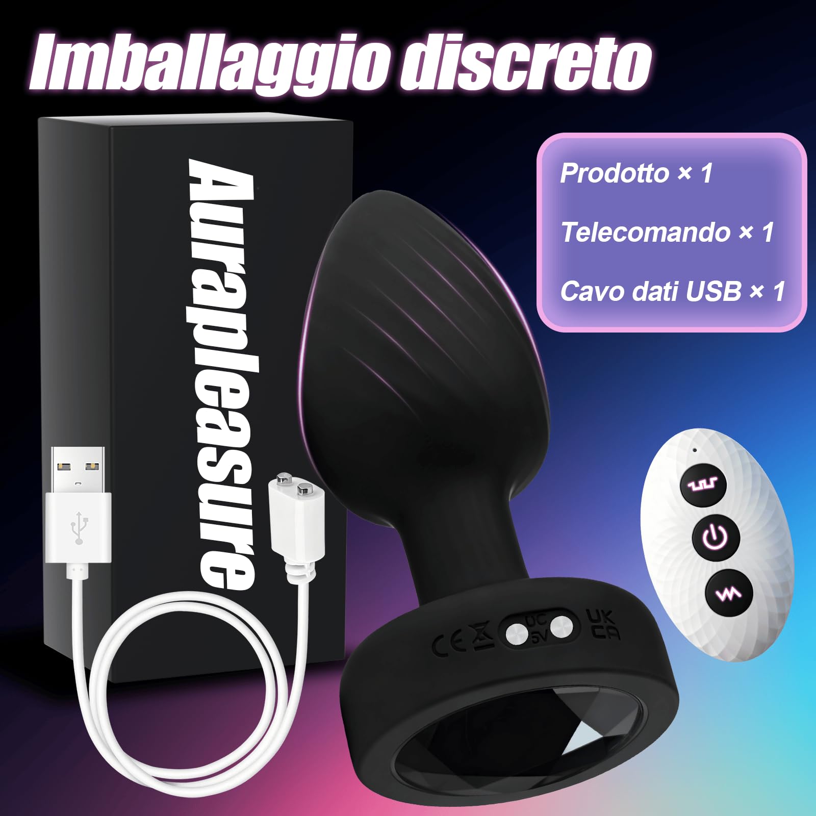 Plug Anale Vibrante, Stimolatore Prostata, Plug Anale Dilatatore Donna con Telecomando, Vibratoreper Uomo Professionale Prostata Vibratore con Modalità 7 Toys Sessuali per Uomini Nero