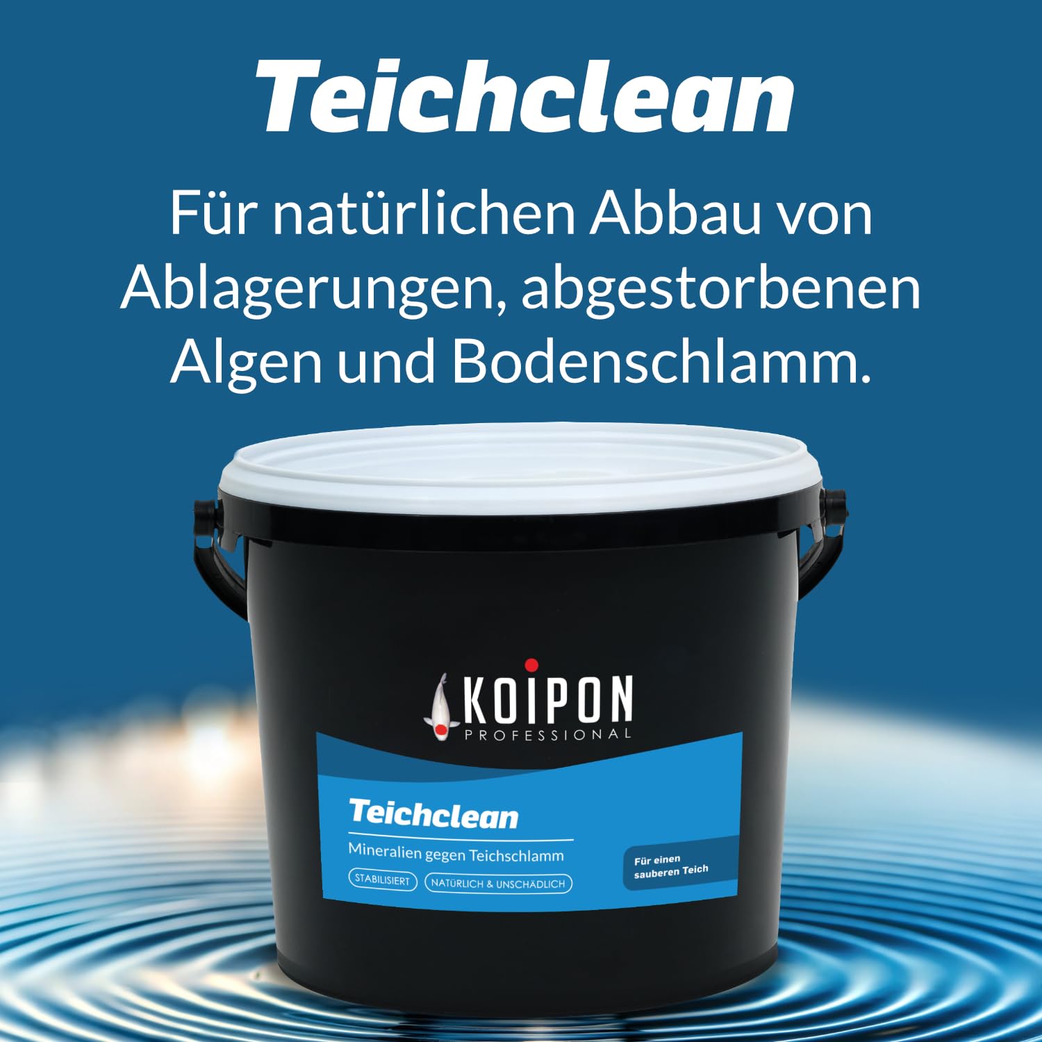 KOIPON Teichclean 1 kg Teichschlammentferner, Biologischer Abbau von Teichschlamm, Teichreinigung von Laub, Schlamm und Ablagerungen, für Fischteich oder Gartenteich