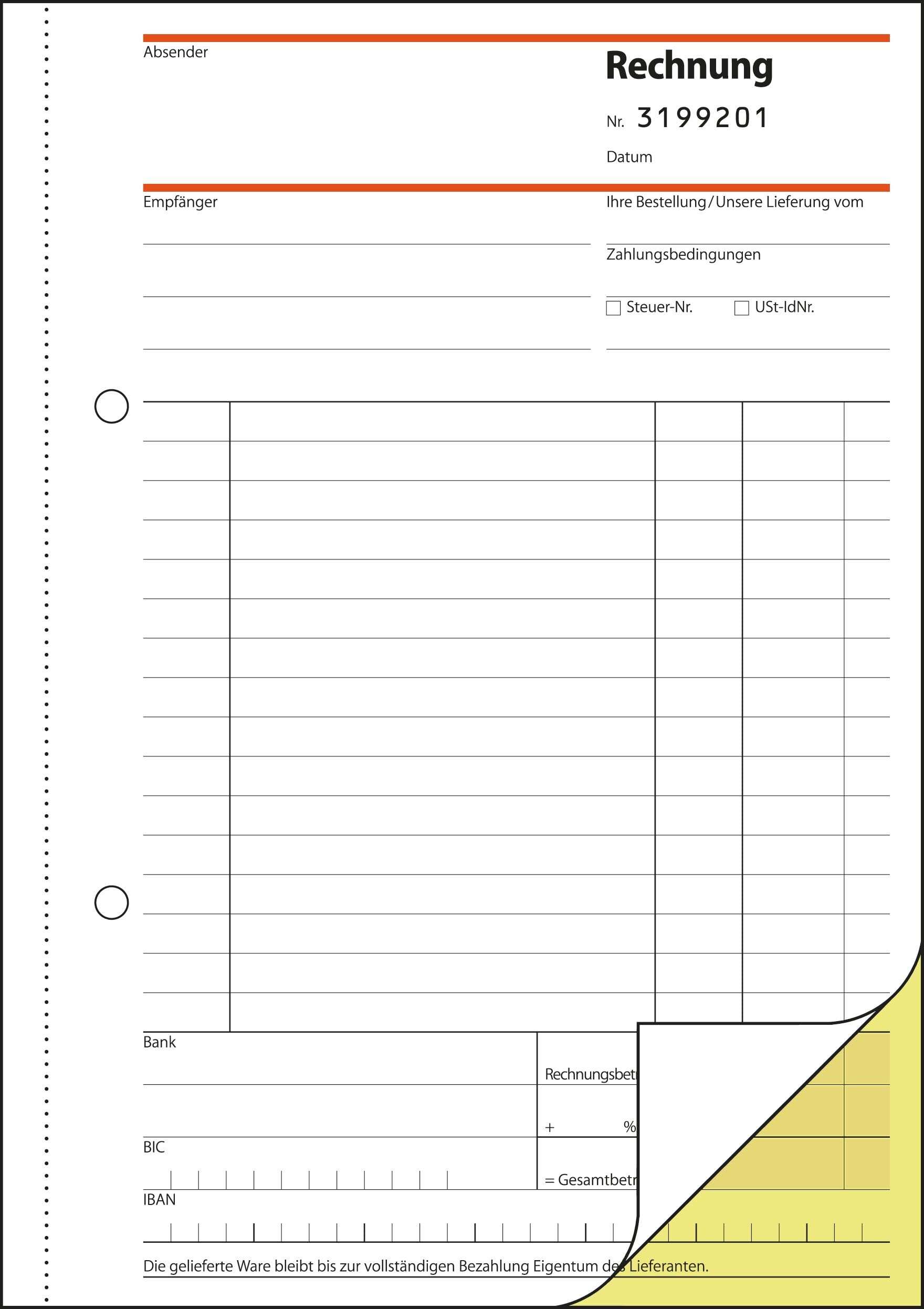 SIGEL SD131/5 Lot de 5 factures numérotées en continu, numéro unique à 7 chiffres comme prescrit par le bureau des impôts, A5, 2 x 50 feuilles, autocopiant, avec perforation