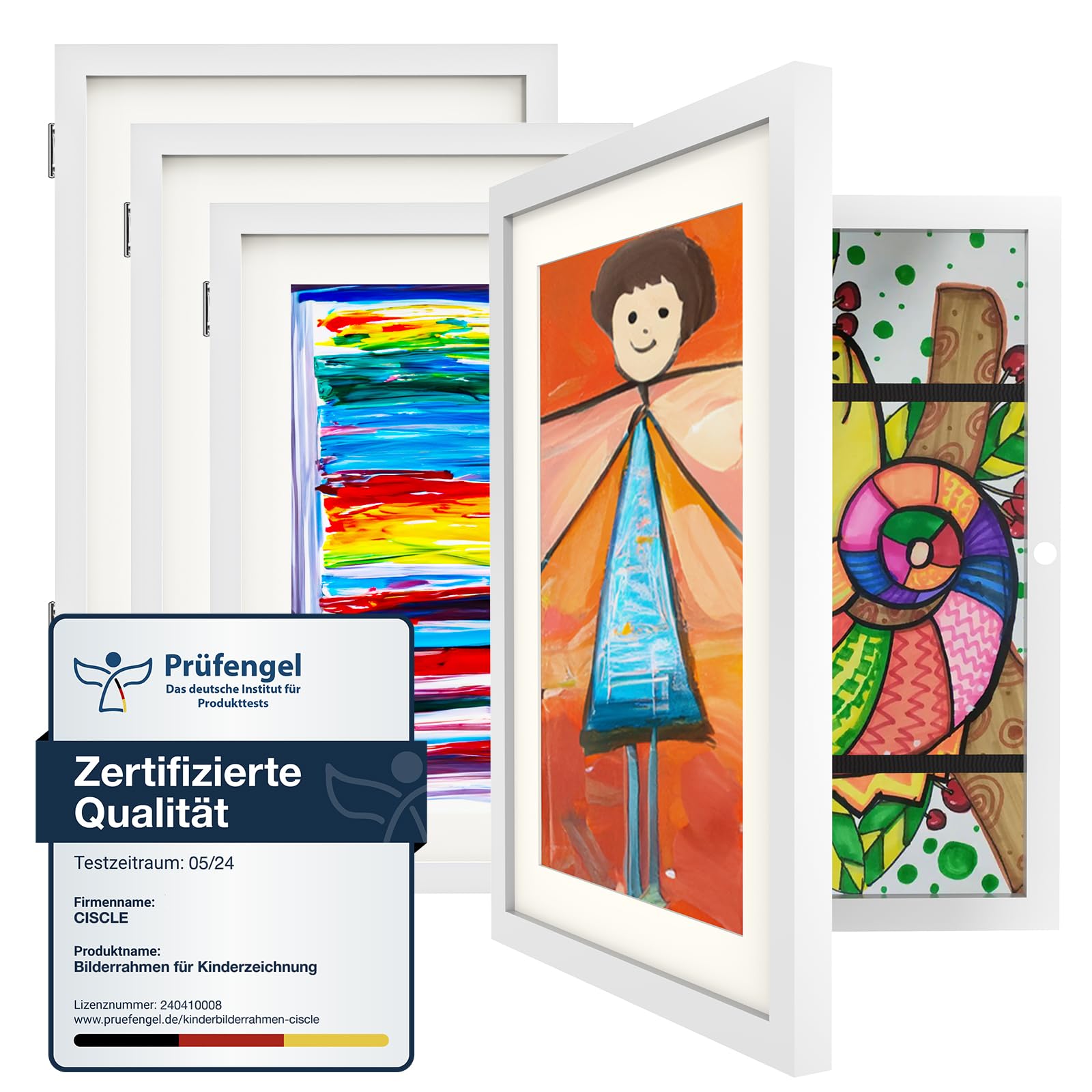 Ciscle Bilderrahmen Kinderzeichnungen, Befüllba Kunstfotorahmen für Kinder, Frontöffnung Bilderrahmen für Kunstwerke, Ideal für Kinderzeichnungen, Kunstprojekte, Schule, Zuhause