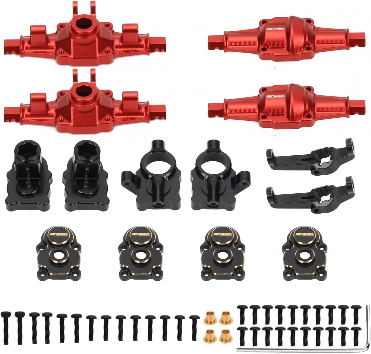 RCWAD Full Brass Front Rear Portal Housing,Axle Housing,C Hub Carrier for FMS Fcx24 124