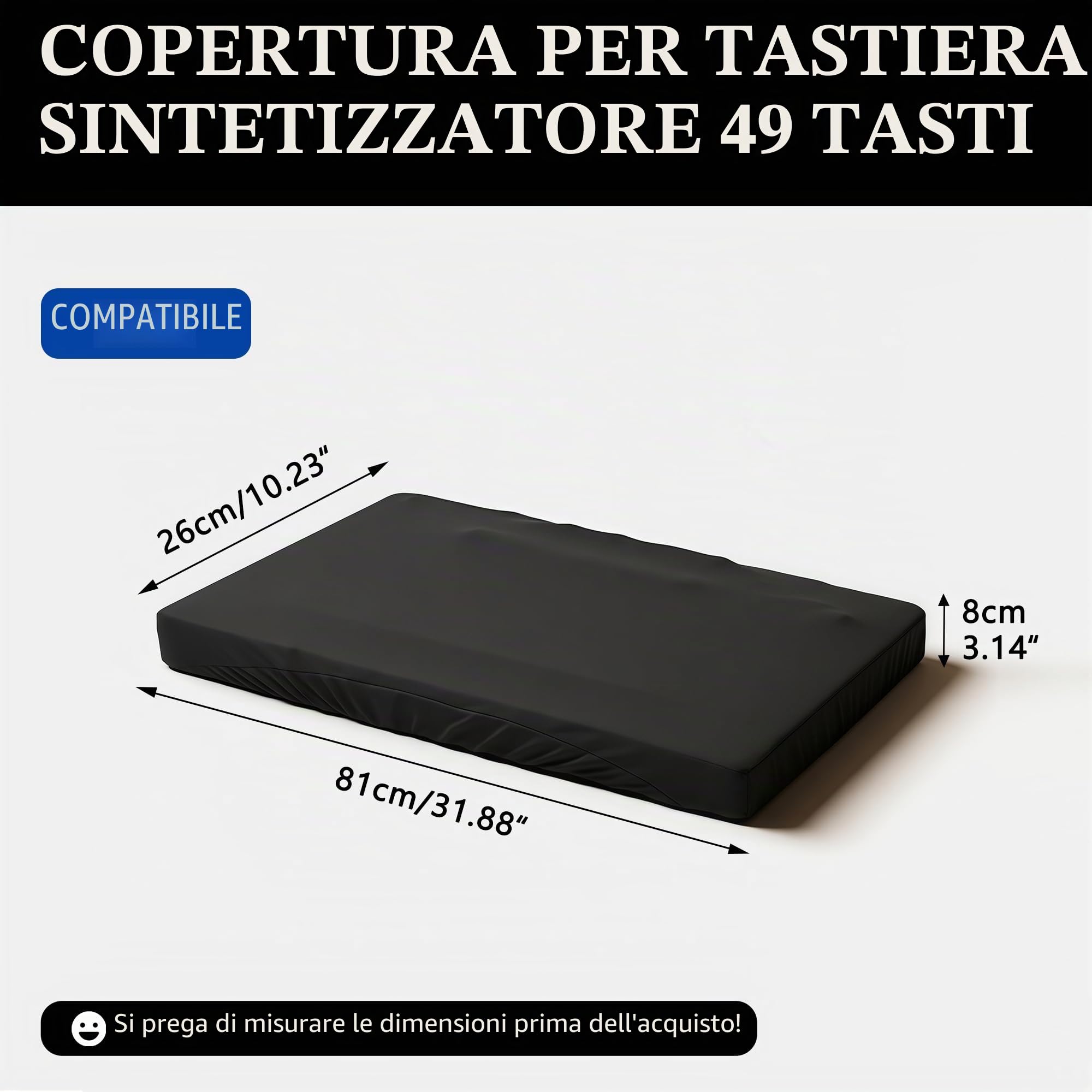 Musiin Copertura antipolvere per tastiera in nylon elasticizzato compatibile con Arturia Keylab Essential 49, fornisce una protezione completa per la tastiera
