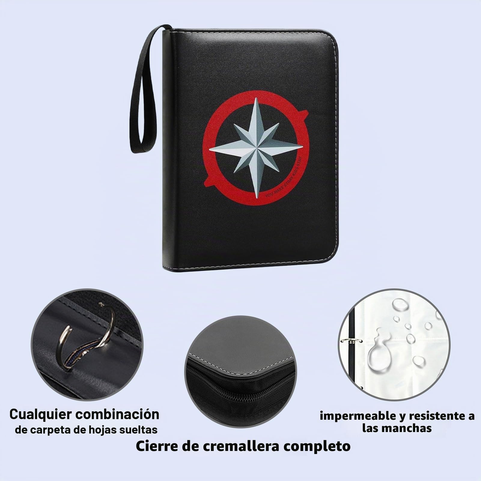 Álbum de fotos SKZ de 400 bolsillos regalo de merchandising de STRAY KIDS para STAY, Álbum de cuero impermeable para tarjetas coleccionables con pulsera portátil, Portatarjetas para fans de SKZ