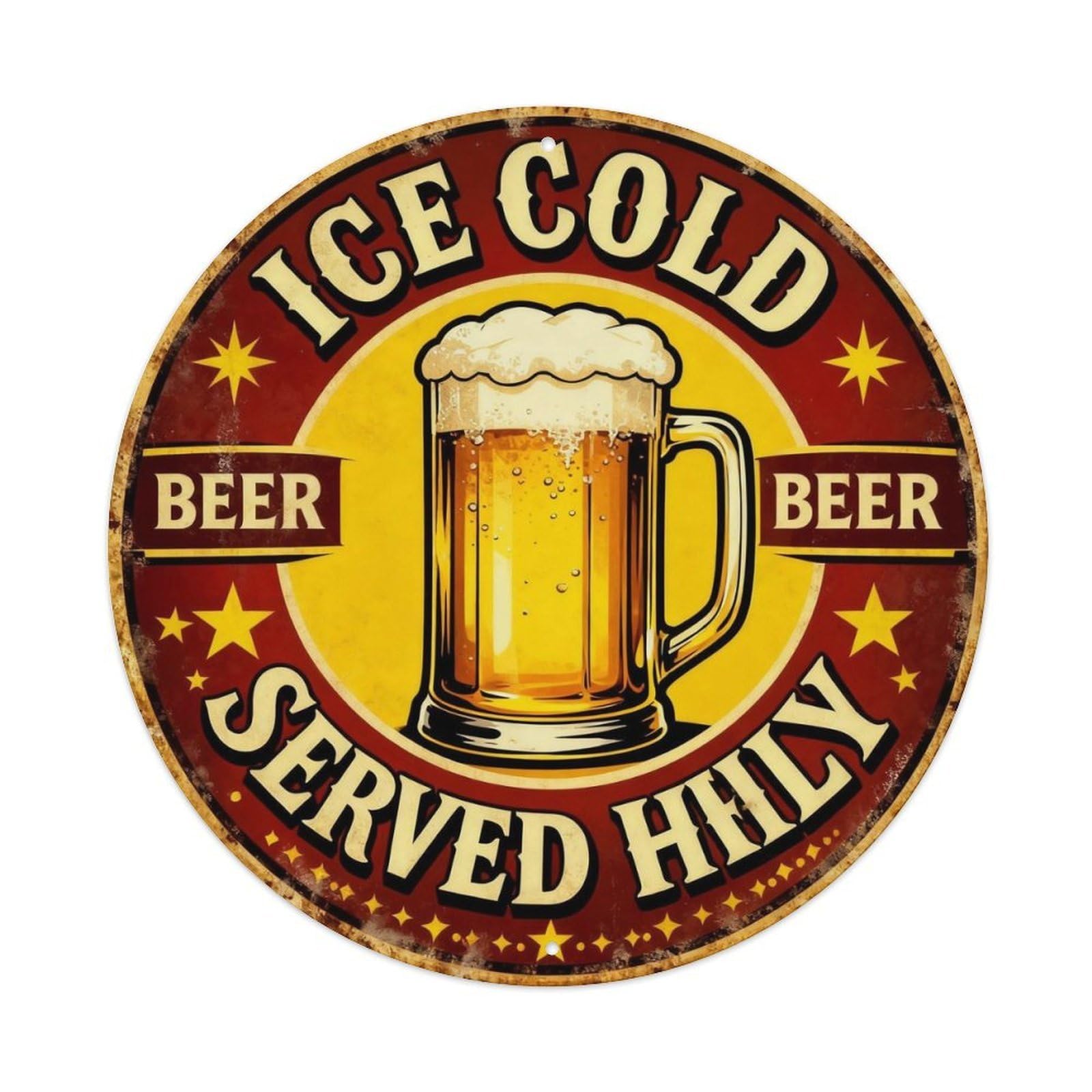 Retro Ice Cold Beer Tin Sign Metal Tin Sign Plaque