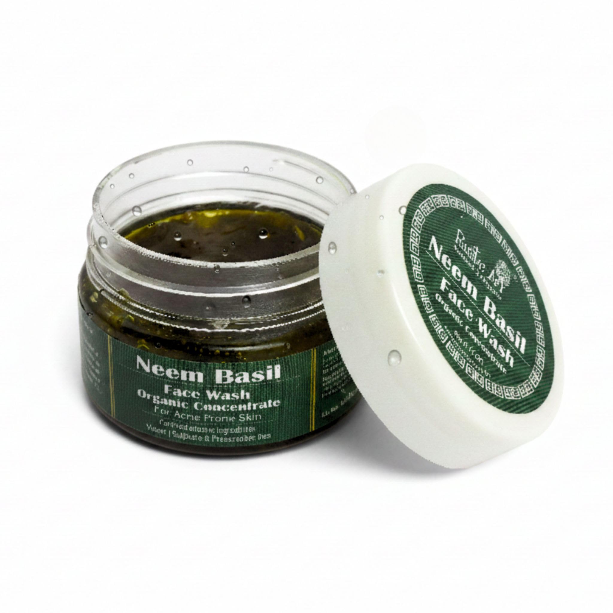 Rustic Art Organic Neem Basil Face Wash Concentrate for Deep Cleansing | Anti-Bacterial Anti-Fungal | 50gm