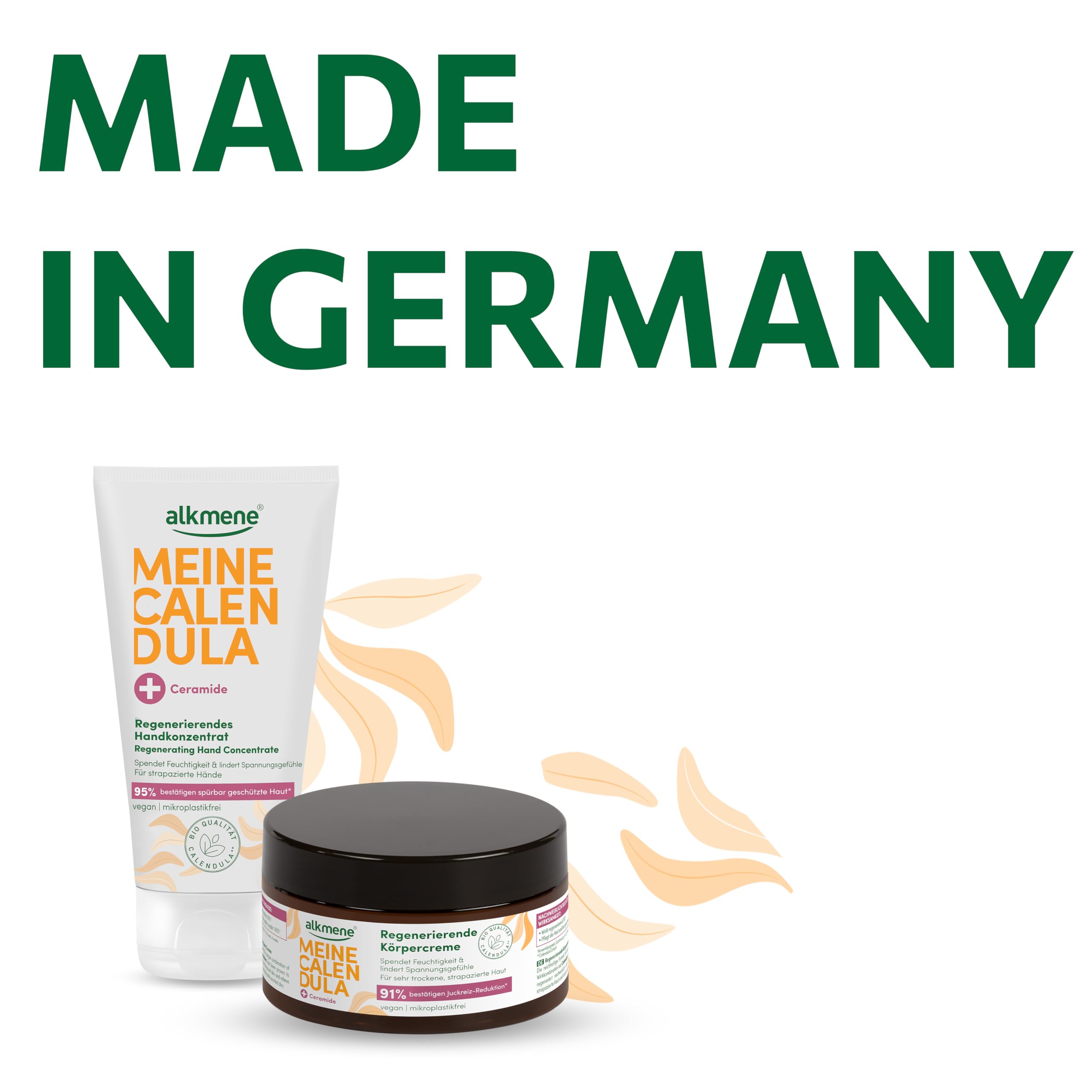 alkmene Crema regeneradora de caléndula para piel seca y dañada, 6 unidades, 200 ml, vegana que alivia el picor, crema corporal muy seca