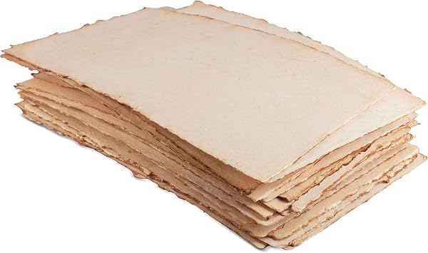 Wanderings Handmade Vintage Watercolor Paper with Deckle Edge - 11" x 17" - 300GSM - Premium Antiqued Hot Press Smooth Mixed Media Paper Made with Recycled Cotton - 25 Loose Leaf Sheets