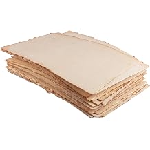 Wanderings Handmade Vintage Watercolor Paper with Deckle Edge - 11" x 17" - 300GSM - Premium Antiqued Hot Press Smooth Mixed Media Paper Made with Recycled Cotton - 25 Loose Leaf Sheets