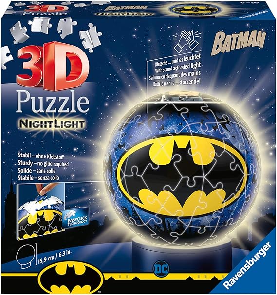 Ravensburger 3D Puzzle 11080 Nachtlicht PuzzleBall Batman 72 Teile