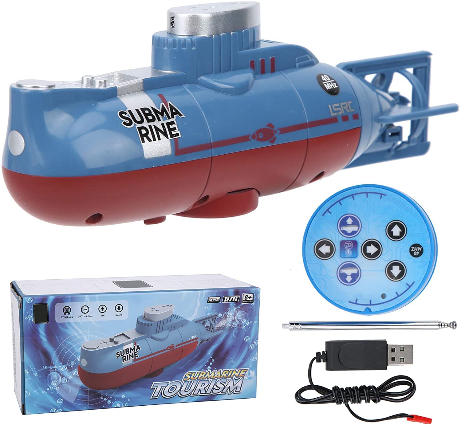 Buy QST RC Submarine Model, Kids RC Underwater Submarine Toy 6 Channel