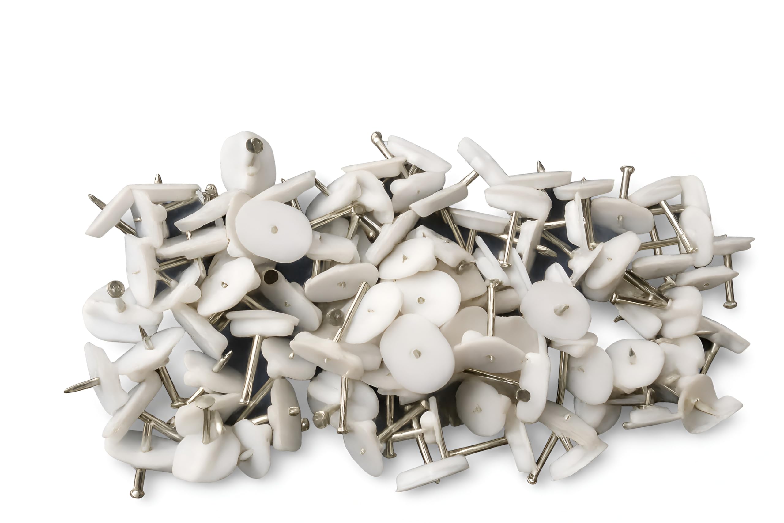 Heavy-Duty Wall Hooks for Hanging Photo Frames, Clocks, Mirrors, Keys & Décor, Strong Hold Up to 3 kg, White, (100 Pieces per Bag)