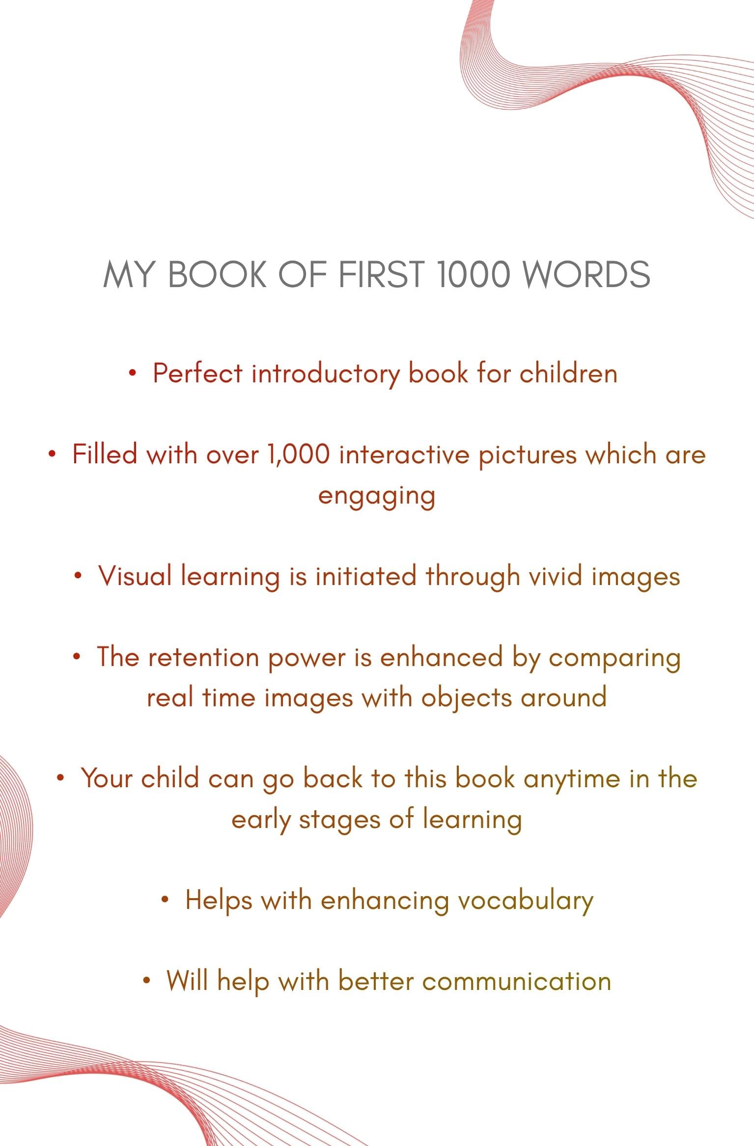 My Book of First 1000 Words - Interactive picture book - Numbers and Alphabets - Children growth and development book - Paperback β Import, 5 September 2022 2