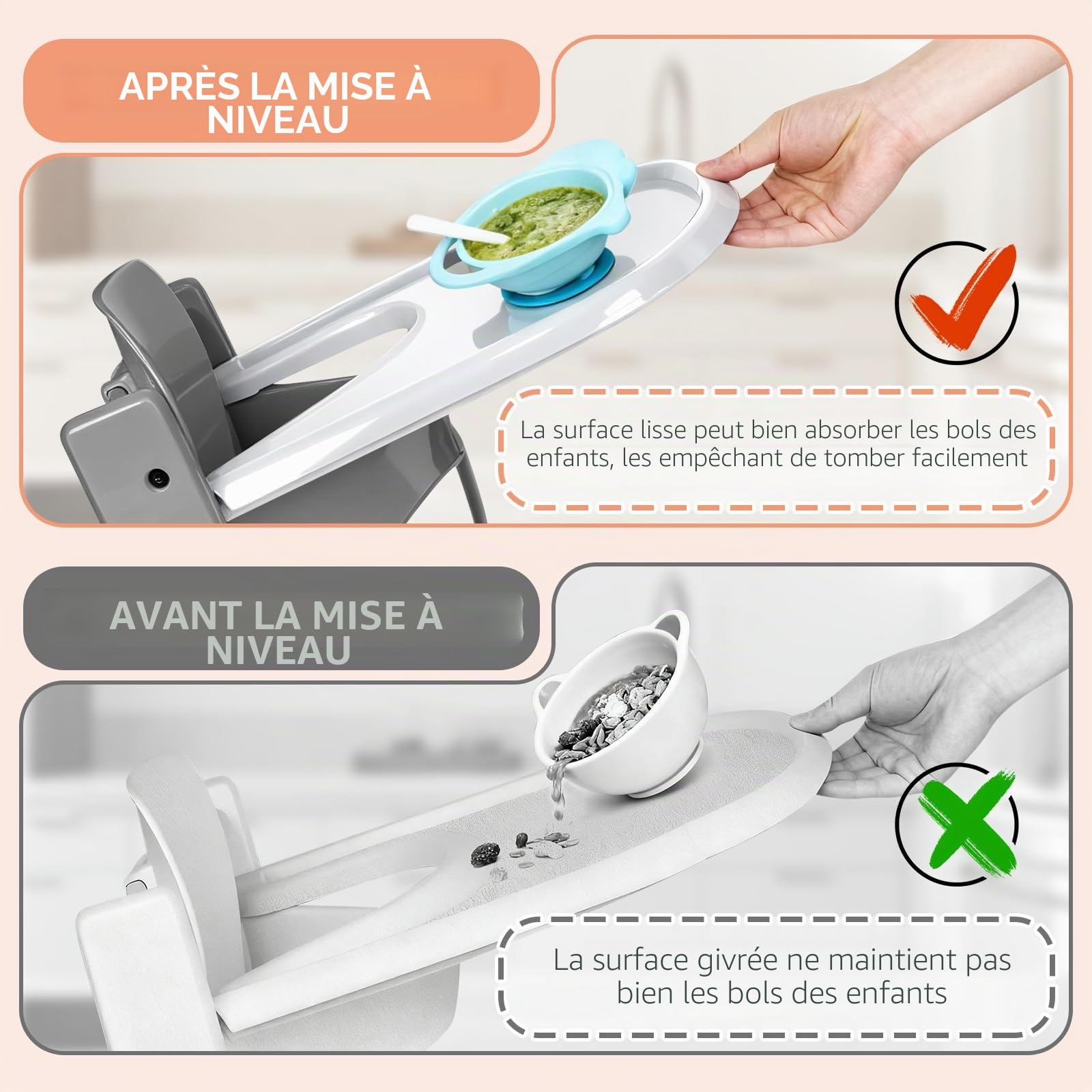 Plateau pour chaise haute Stokke Tripp Trapp - 100 % sans BPA | Surface lisse et forte aspiration, facile à monter, accessoire de chaise haute pour bébé de 6 à 36 mois, blanc