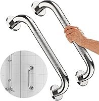 Vista 14 de Paquete de 2 barras de agarre para la regadera antideslizantes de 12 pulgadas con agarre de goma, mango de barra de agarre de acero inoxidable