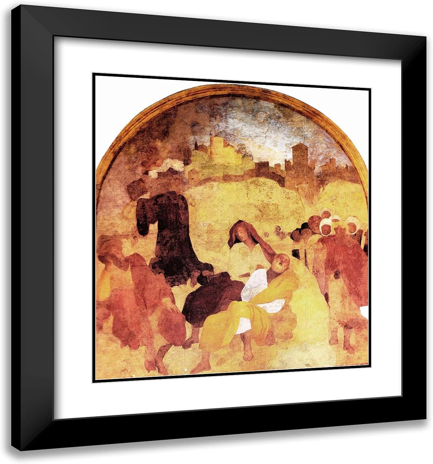 ArtDirect Pontormo, Jacopo 20x21 Black Ornate Framed Art Print with Double Matting Titled: The Agony in the Garden