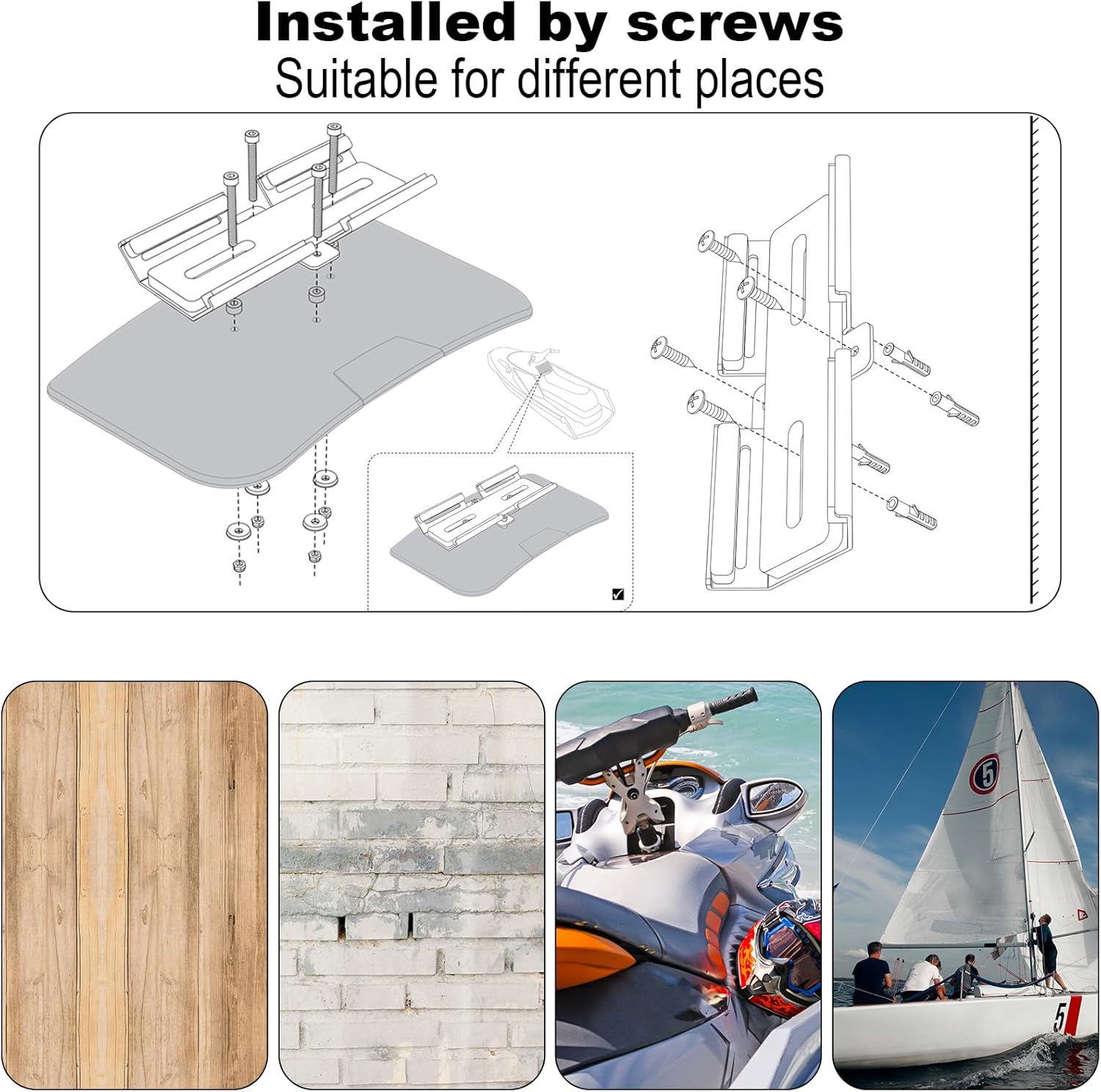 TXEsign Portable Speaker Mount for Jet Ski/Snowmobile/Boat/Motorcycle/Sea-Doo, Speaker Bracket Metal Wall Mount Holder for JBL Charge 4/JBL Charge 5/Flip 5/Flip 6/UE Boom 3/Wingman View Golf - Image 4