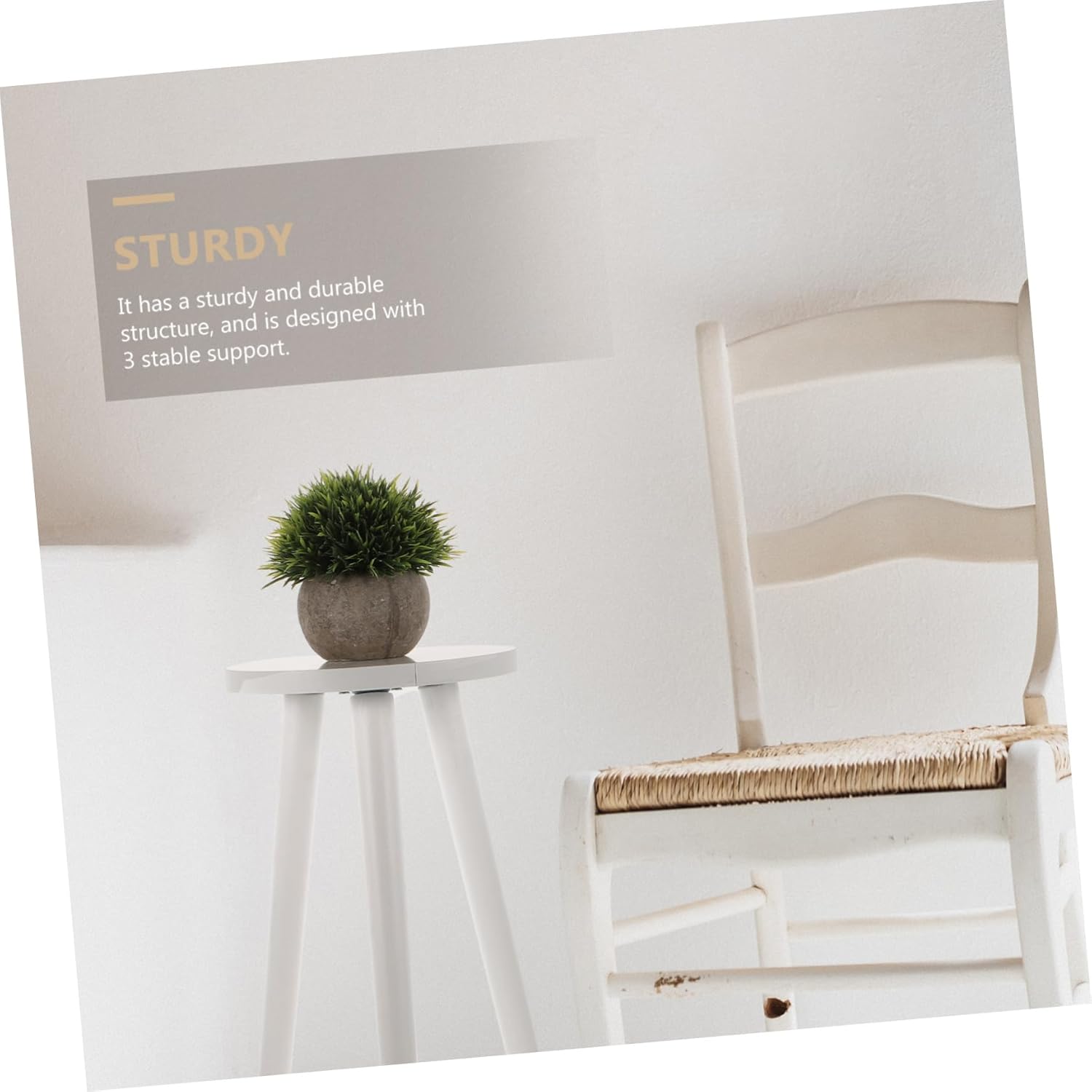 SUPVOX Wooden Plant Stand Indoor Succulent Holder with Smooth Edges Rustic Flower Display Base for Small Pots Living Balcony Height