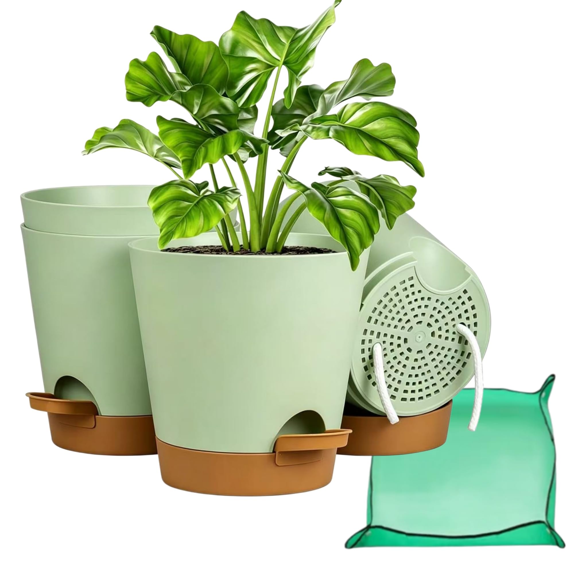 Pot de rempotage pliable automatique 17.8cm en plastique pour balcon