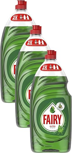 🚫 [CADUCADO] 🔥 Fairy Ultra Lavavajillas a Mano, Óptimo Poder Antigrasa, 820 ml (Paquete de 3)