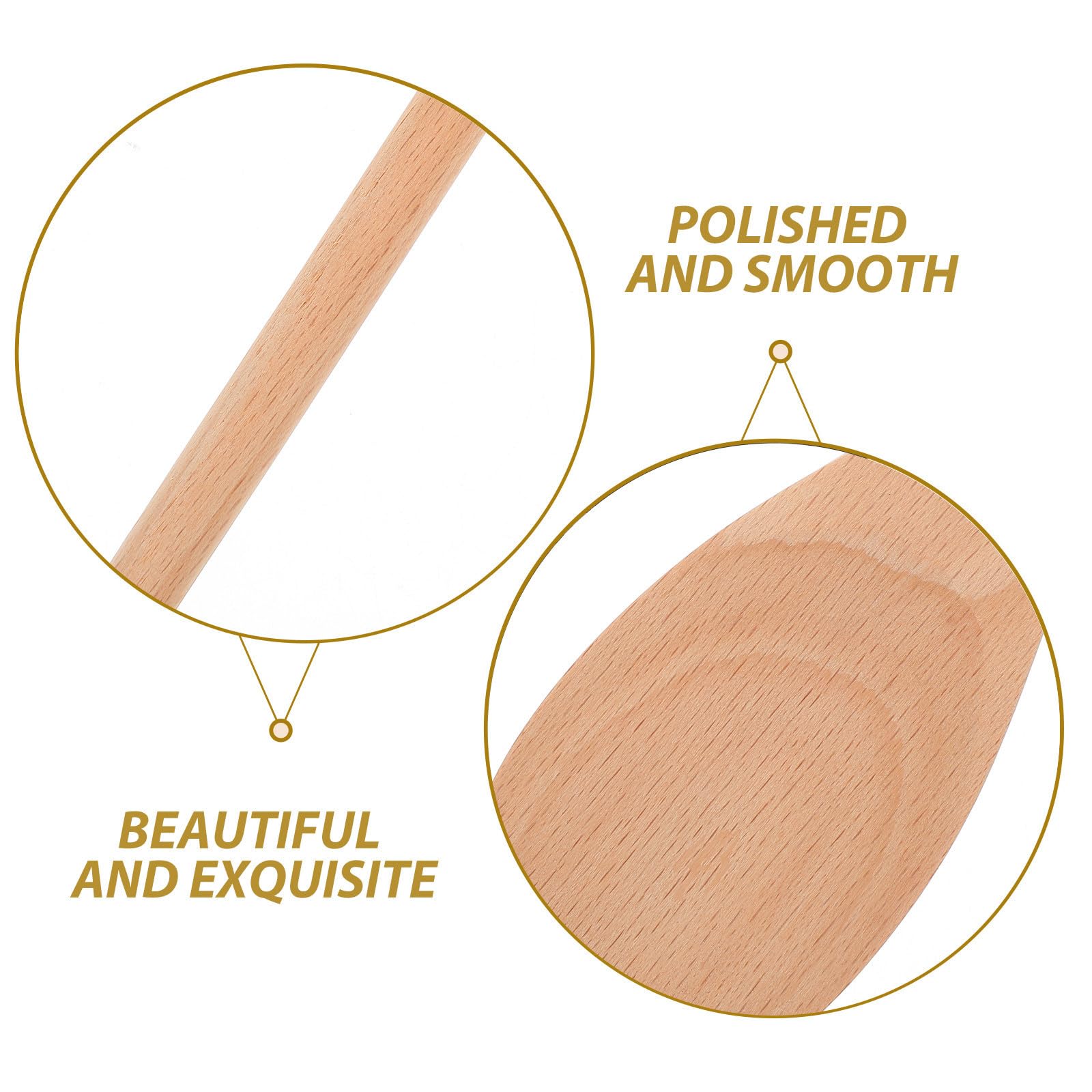 VALICLUD 24 Piezas Cuchara de Cocina de Madera Larga, Mango Largo, Beige,