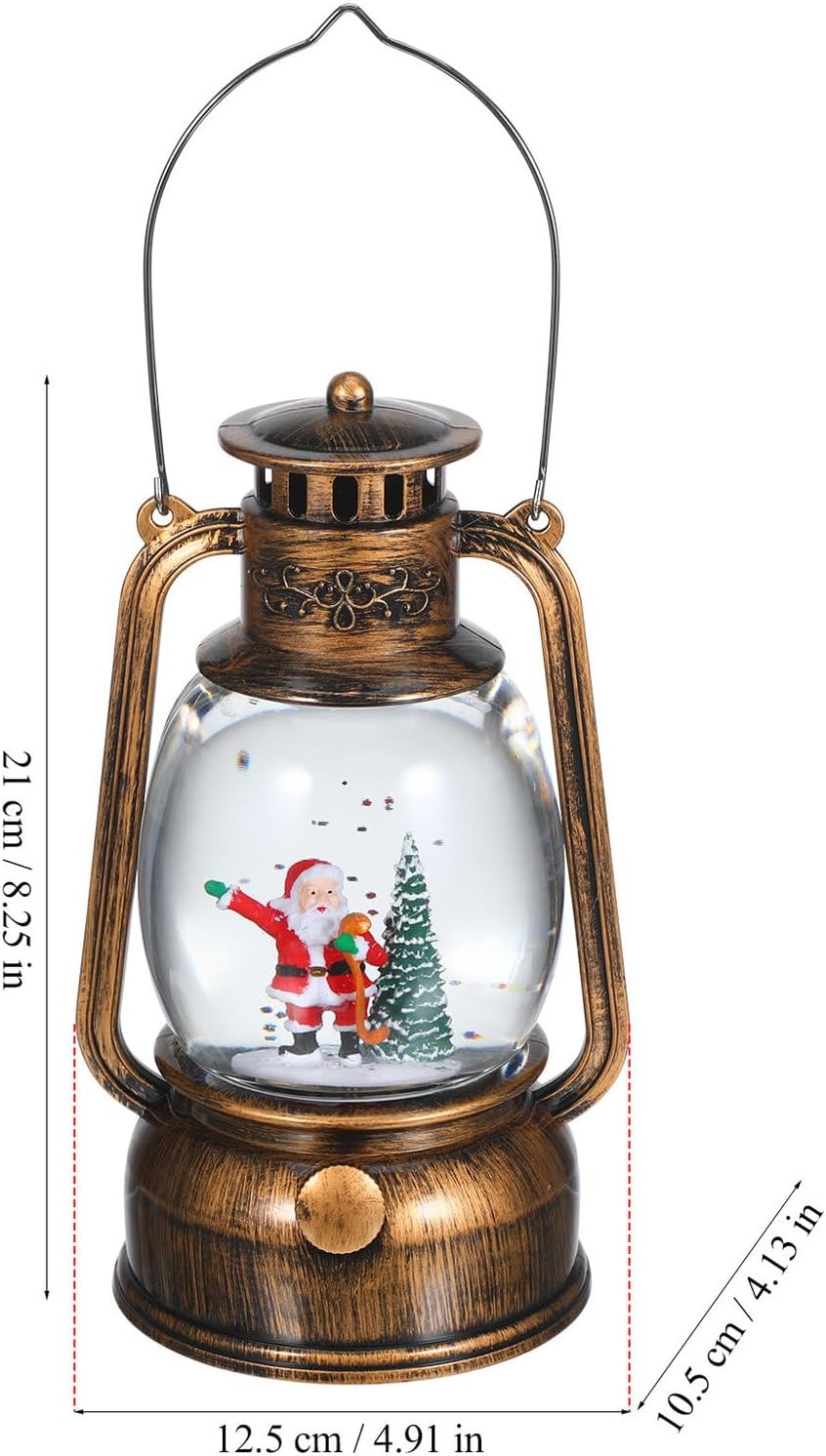 DOITOOL Christmas Musical Snow Globe Lantern with LED Lights, Santa Claus Glitter Water Globe, USB/Battery Operated Holiday Decoration for Home and Bedroom