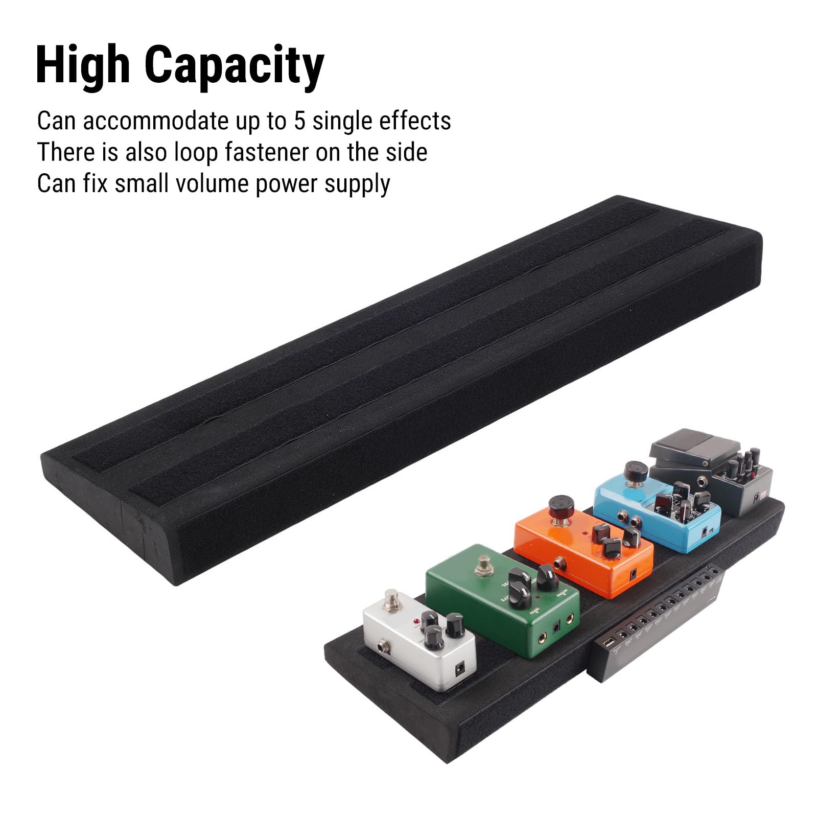 Generic Pedalera de Guitarra, 5 Pedales EVA Antideslizante Pedalboard con Gancho Pedaleras Ligeras para Músicos de Concierto