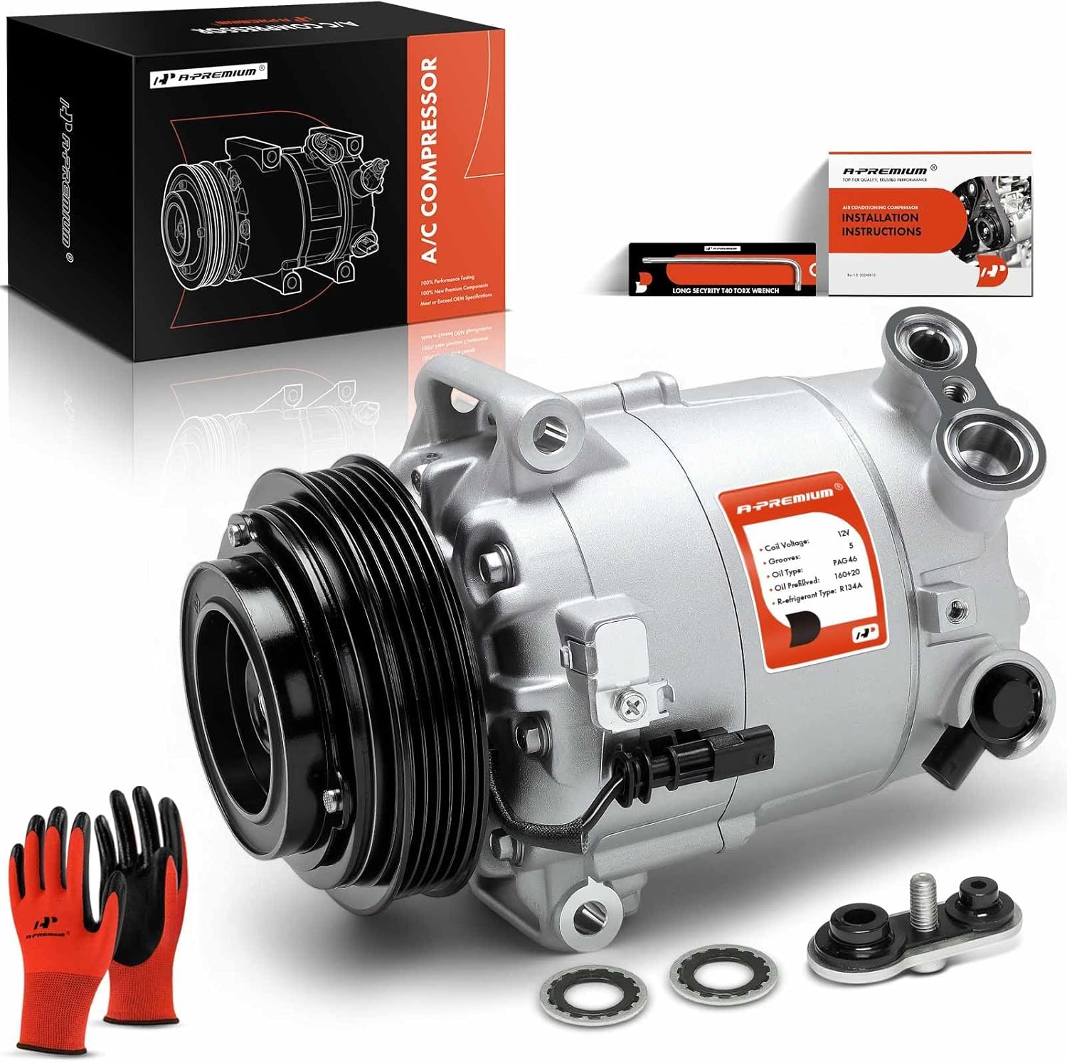 A-Premium Air Conditioning Compressor with Clutch for Chevrolet Impala and Related GM Models