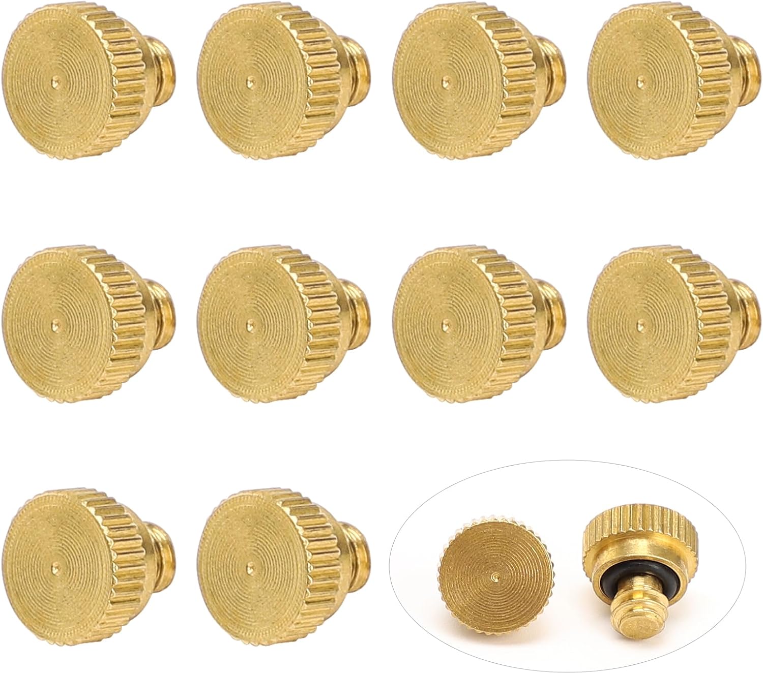Bonviee Patio Misting Cooling System Kit - 59FT Misting Line with 20 Brass Nozzles & 10 Nozzle Plugs, 3/4” Adapter, DIY Outdoor Misters for Patio, Garden, Greenhouse Cooling