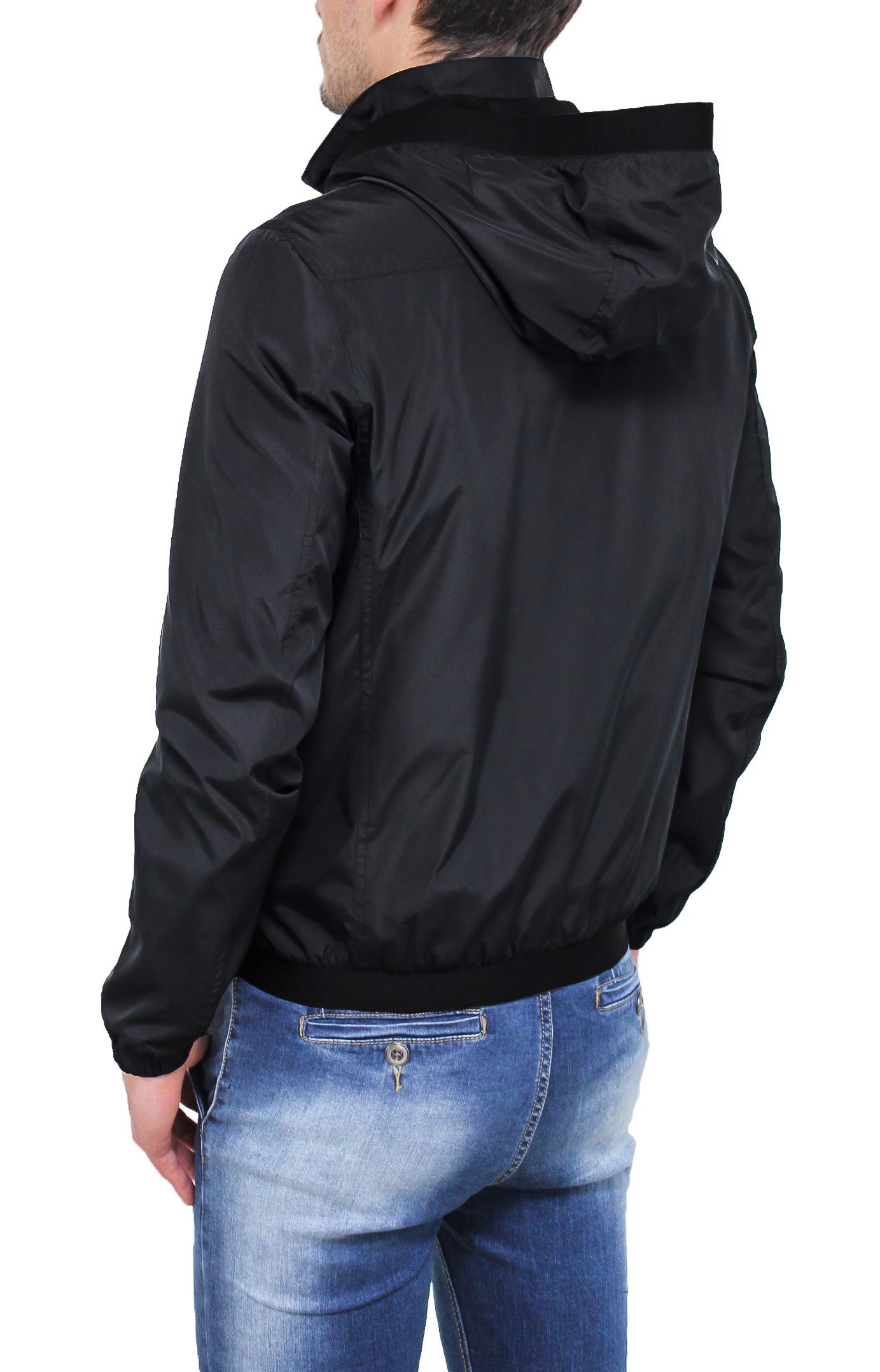 Evoga Giubbotto Giacca Uomo Codice Articolo 392115 Primavera Estate Slim Fit Tecnico Impermeabile Cerniera Manica Lunga Tasche Laterali con Zip Foderato Interno