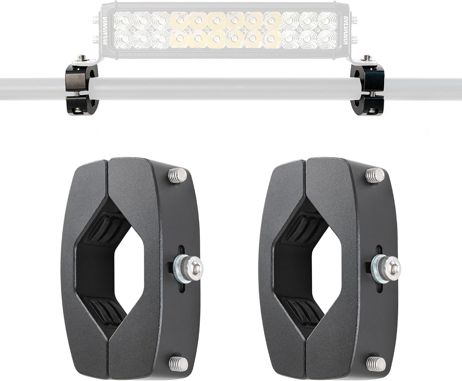 DMOS Gear Up Mounts - Shovel, Axe, & Accessory Clamp Holder for Trucks, Cars, Overlanding, & ATVs - Full Mounty (Roll Bar Mount)
