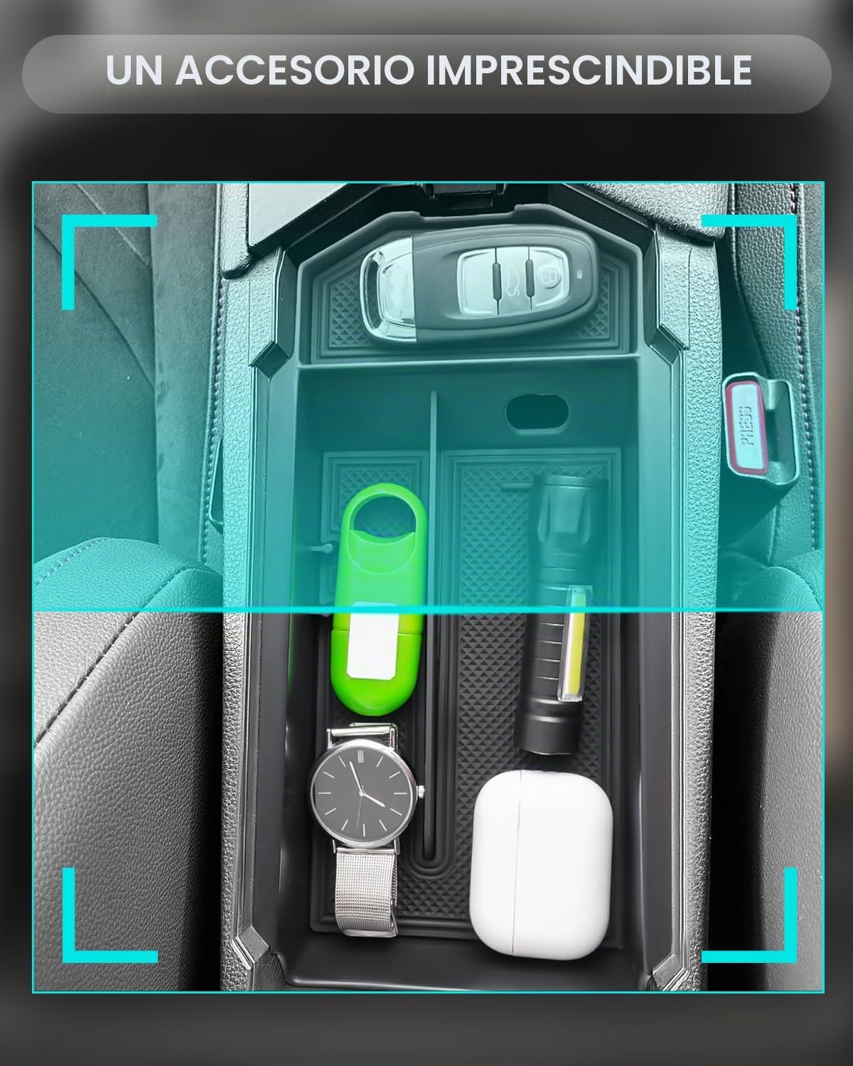 CDEFG Compatible con Toyota C-HR CHR Hybrid 2024 2025 Consola Central Guantera Reposabrazos Caja de Almacenamiento de Coche Organizador Bandeja CHR 2024 2025 Accesorios