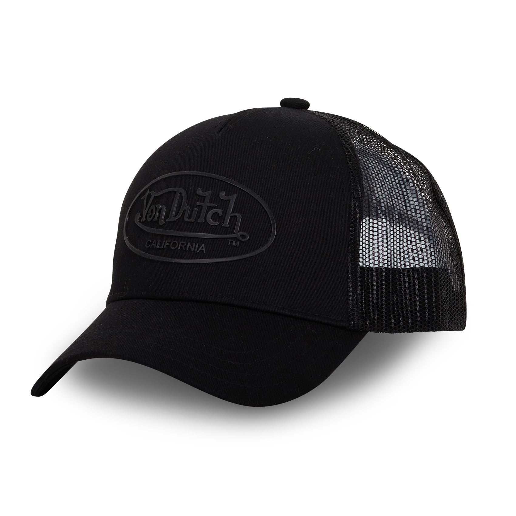 Von Dutch Mens & Women Trucker Cap Adjustable Snapback Cap, black, One Size