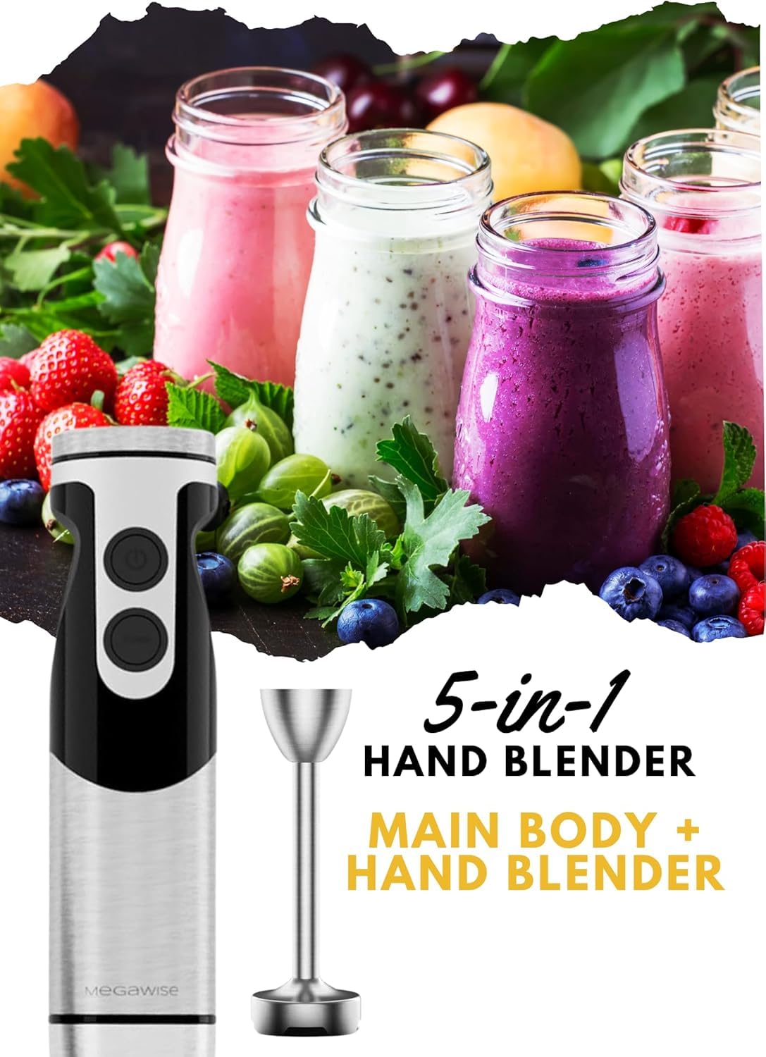 Megawise Pro Titanverstärkter 5-in-1-Stabmixer – Bild 6