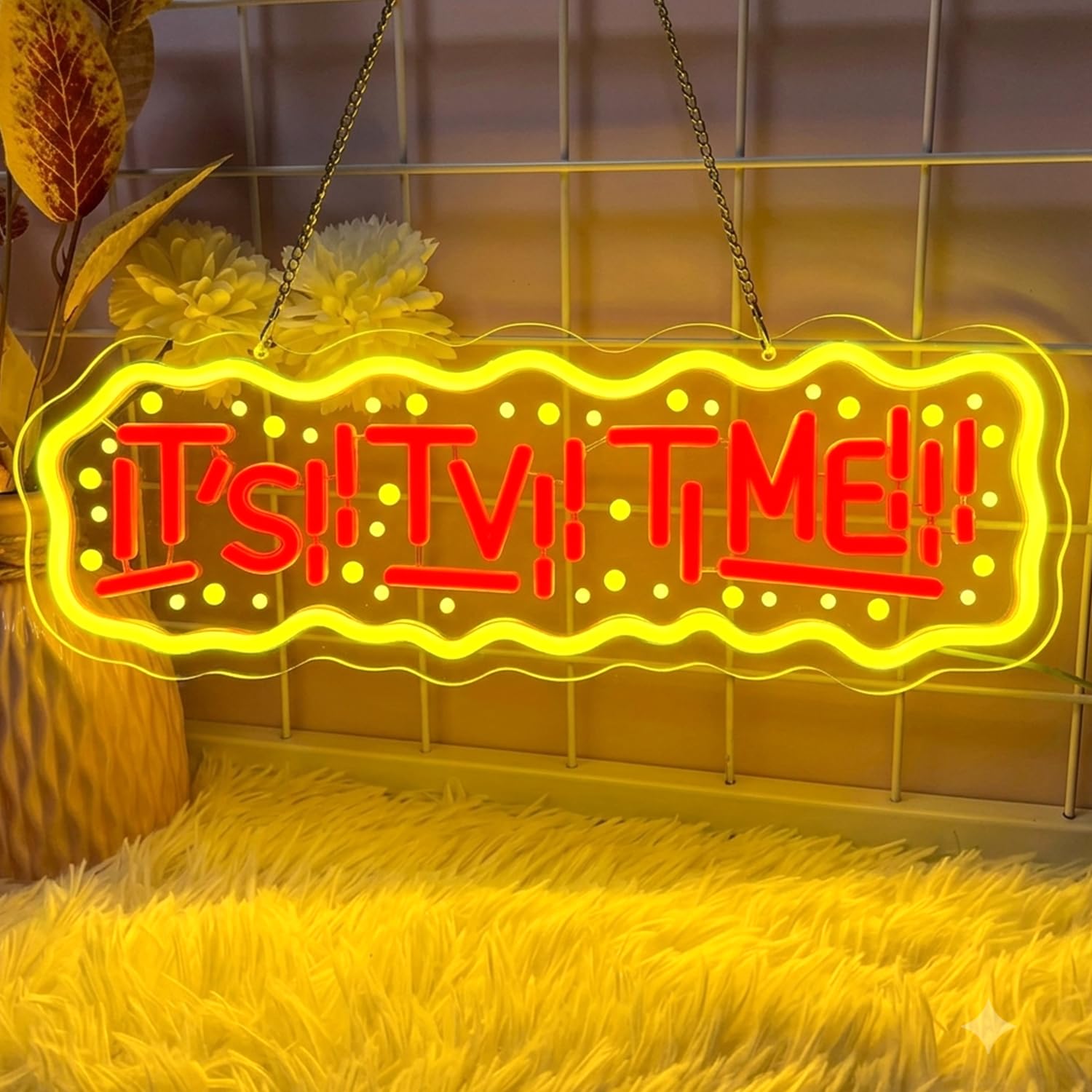 Astuddy It's TV Time Neon Sign, Neon Signs for Wall Decoration, LED Neon Wall Light for Movie Room, USB Neon Light Sign for Living Room TV Area Game Room Bar Home Theater Party โ image 1