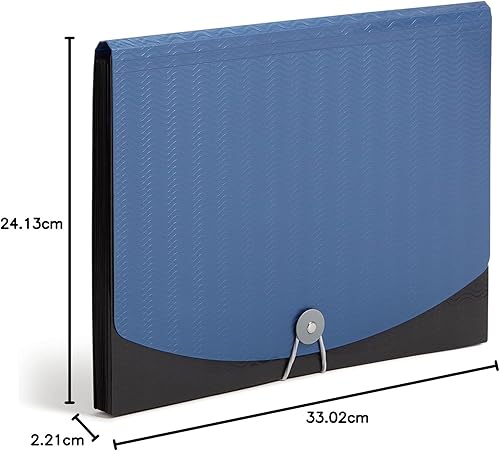 Miniatura 9 de Clasificadora de archivos 12 bolsillos cierre de elástico tamaño carta patrón de olas color moradonegro 70862 de Smead AzulNegro