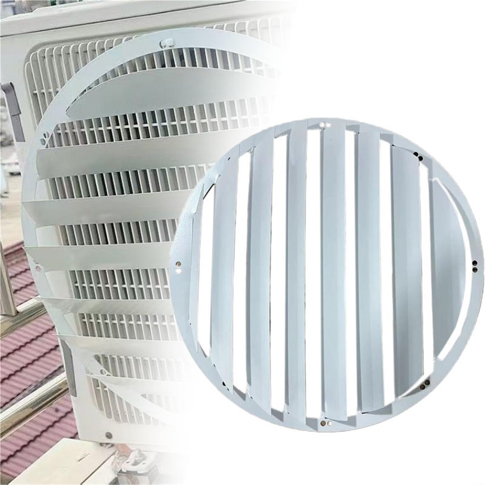 LSMDPT Anti-Direct Air Conditioner Blowing Shield, Outdoor AC Unit Wind Deflector, Dust-proof Air Outlet Blowing Prevention Heat Dissipation Wind Shield(Dia 58 cm)