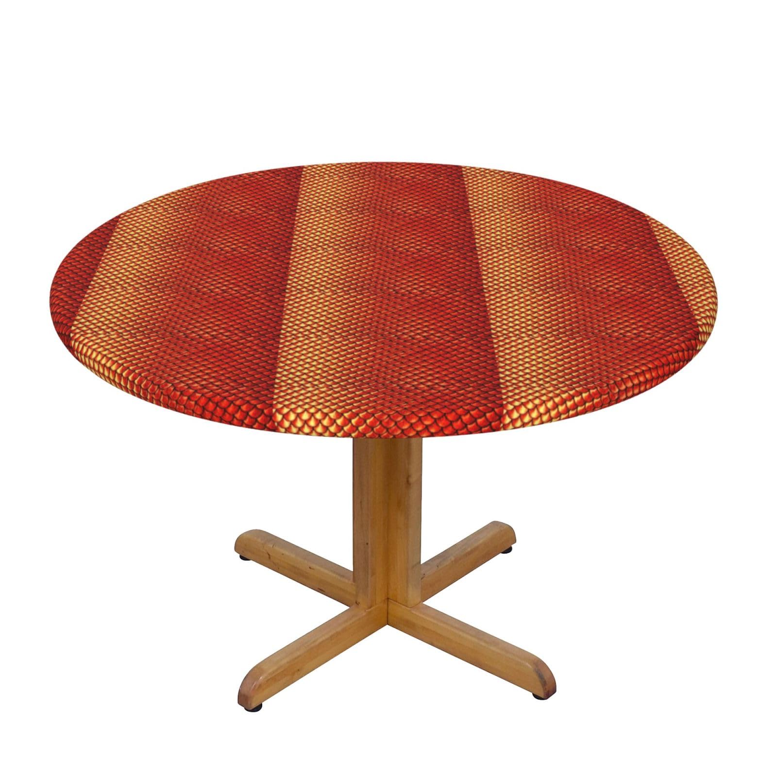 Nappe ronde poisson rouge anti-taches pour protéger et décorer votre table de cuisine facilement