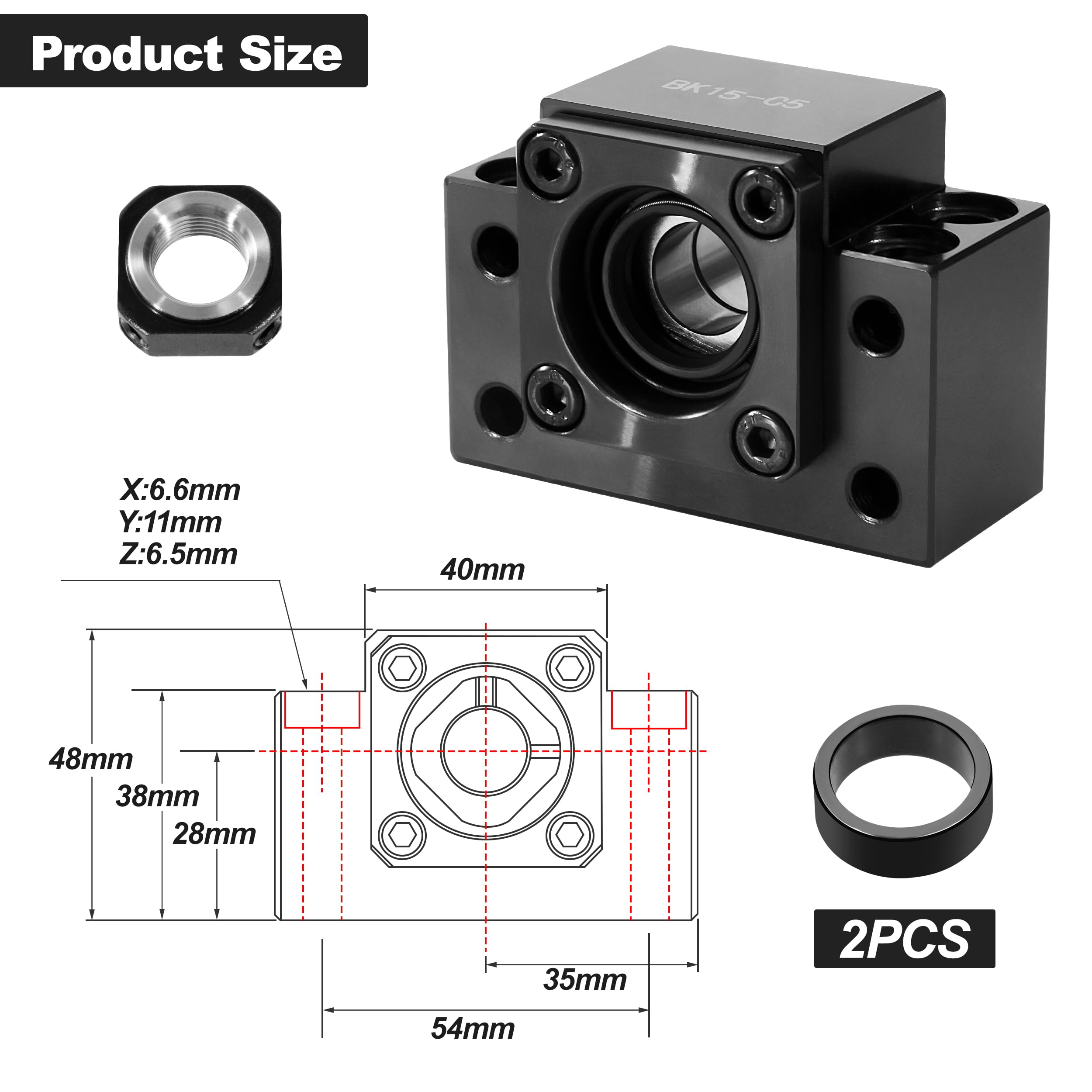 1 set BK15/BF15 Supporti Per Viti A Ricircolo Di Sfere con dado a vite a sfera in metallo per macchina CNC