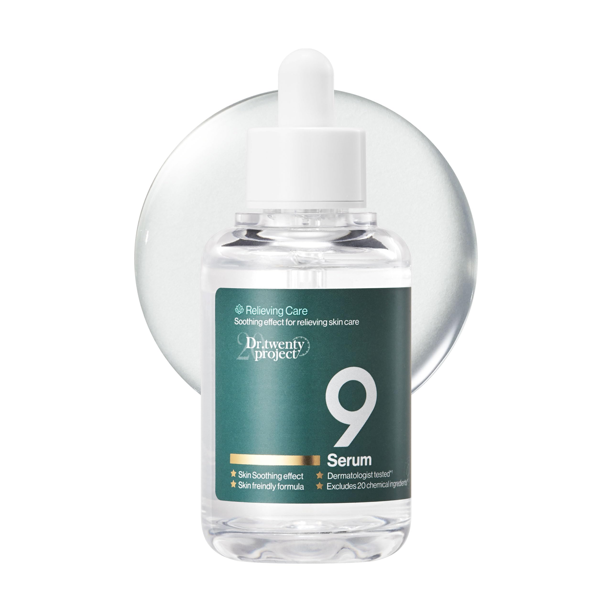 Dr.twentyproject 9 Serum for Calming, Hydrating, and Barrier-Strengthening with Mugwort Extract for Sensitive Skin - Redness-Reducing, Glowing, Deep Moisturizing - Korean Skin Care (50ml / 1.69 fl oz)