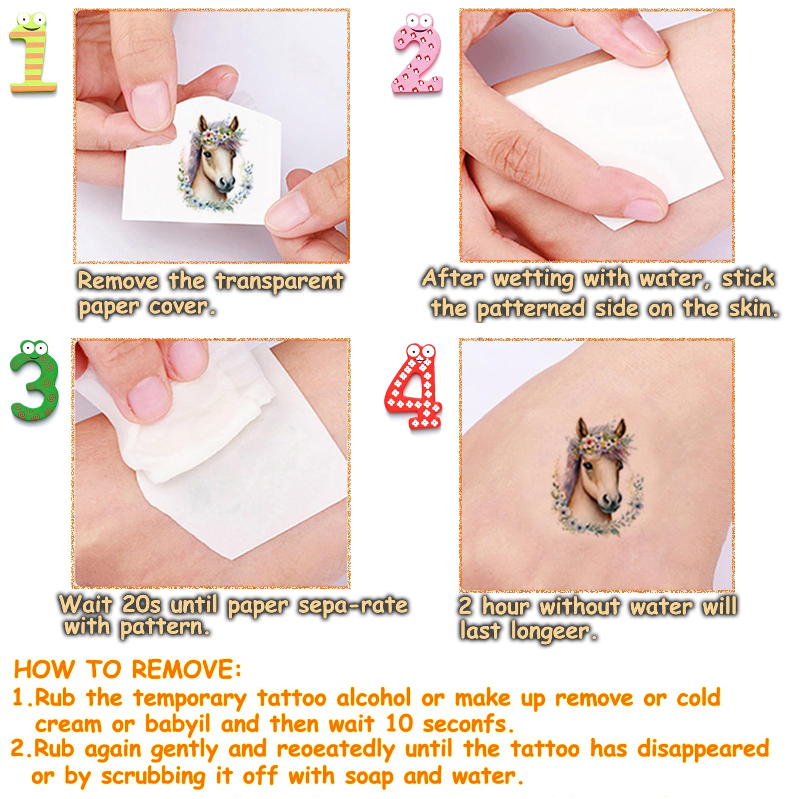 Tatuaggi Temporanei Bambini - 8 Fogli Con Disegni Colorati | Impermeabili E Facili Da Applicare