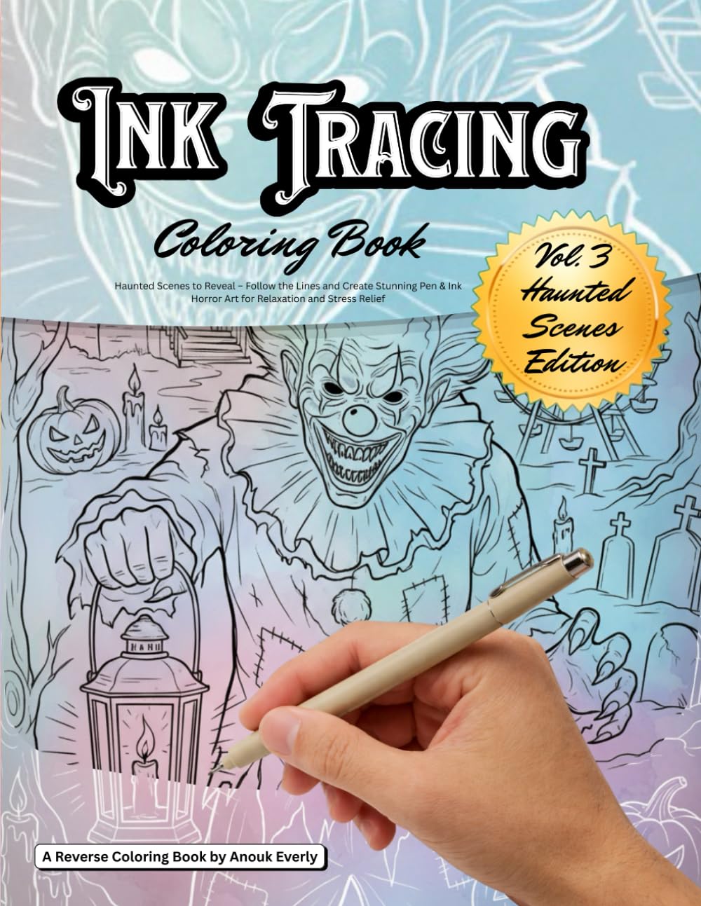 Ink Tracing Coloring Book: Haunted Scenes to Reveal – Follow the Lines and Create Stunning Pen & Ink Horror Art for Relaxation and Stress Relief