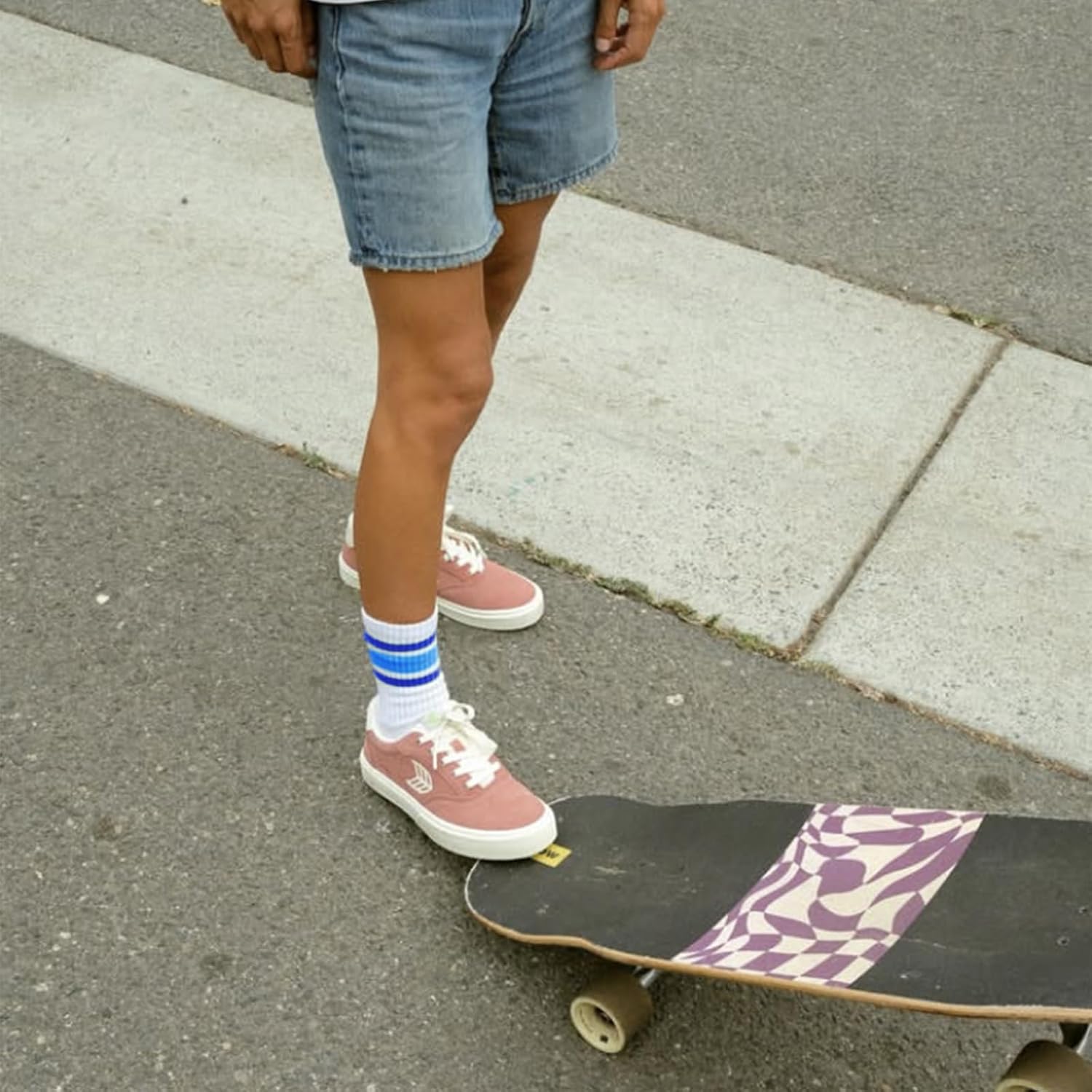 Fun Novelty Retro Striped Crew Socks For Women Sporty Calf Casual Cotton Tube Socks Women - Image 6