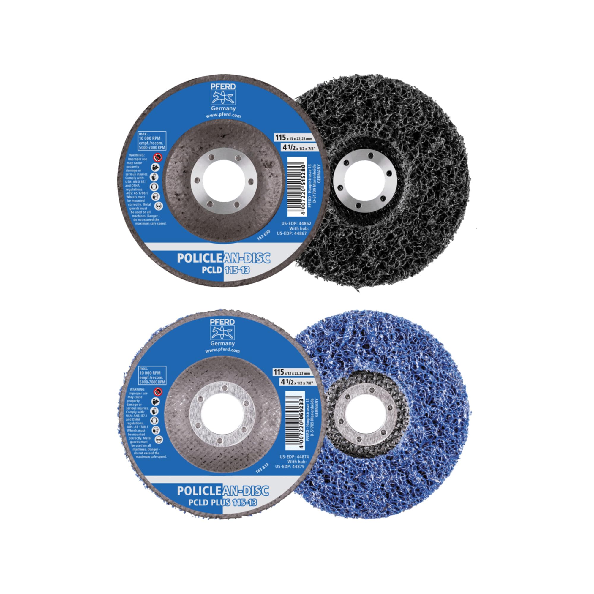 PFERD Policclean Plus Cleaning Fleece | Diameter 125 x 13 mm Bore Diameter 22.3 mm | 44698004 – for Coarse Cleaning Work