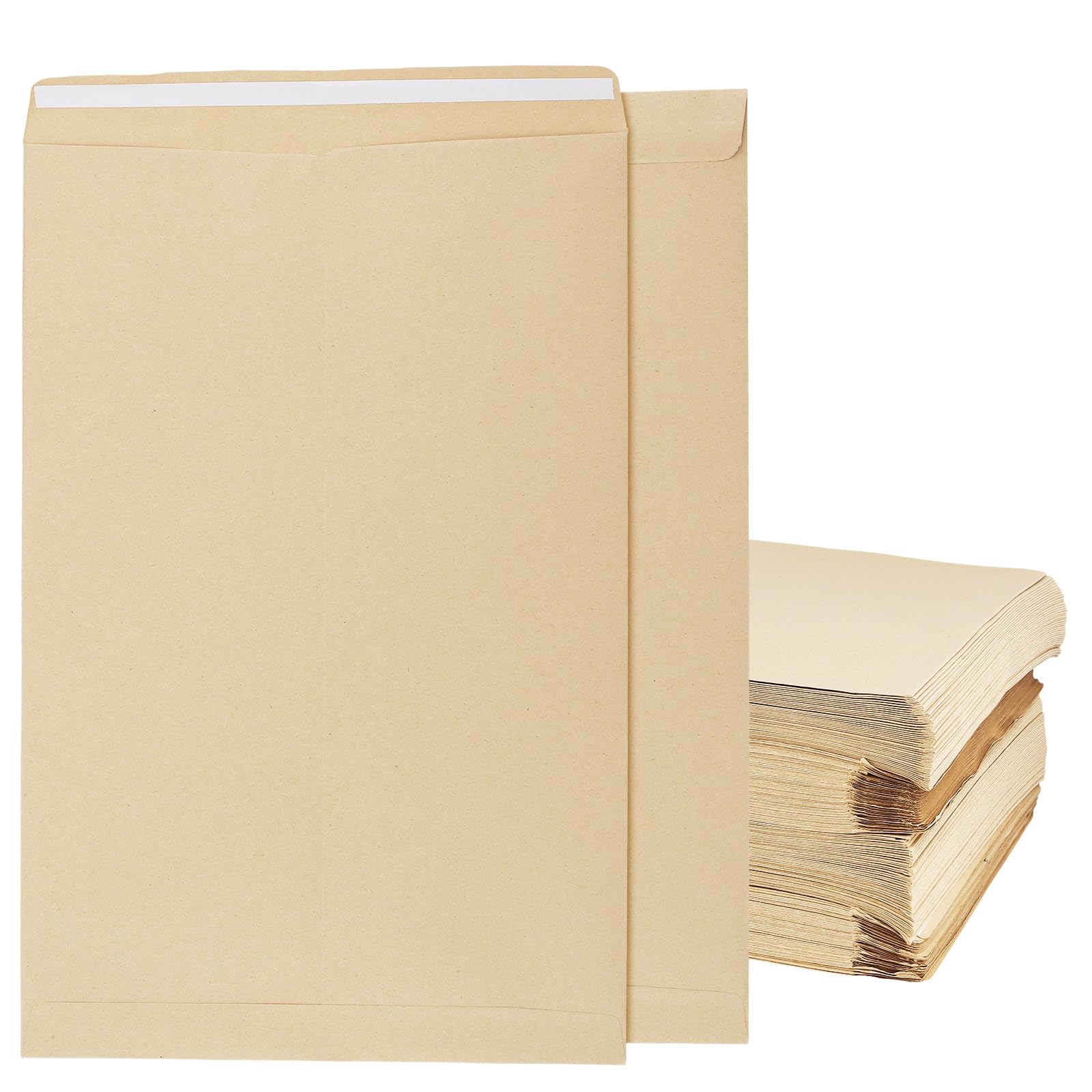 LEXININ 200 Pack A4/C4 Self Seal Kraft Paper Envelopes, 30 x 20cm Brown Mailing Envelopes, 80gsm for Posting, Business and Home Use