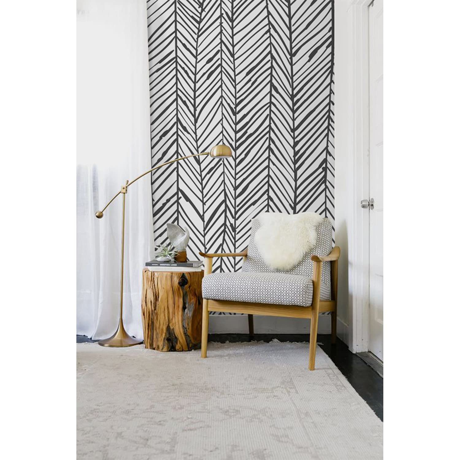 Papier peint scandinave minimaliste pour salon et cuisine moderne Coloray 290x290cm