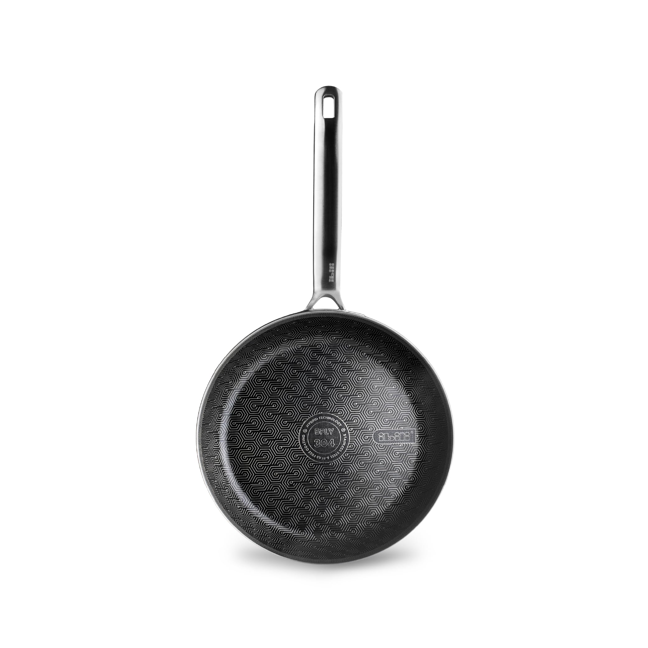 IBILI - Sarten 5 PLY PRO HYBRID TECH 24 cm, 5 capas, Acero inoxidable, Apto para induccion, antiadherente PFAS FREE