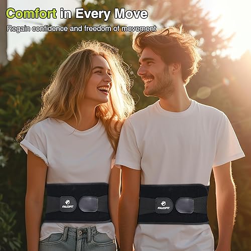 Miniatura 5 de Soporte de espalda para dolor de espalda baja, con 4 soportes metálicos, cuatro bandas elásticas, soporte transpirable y fuerte, alivia eficazmente