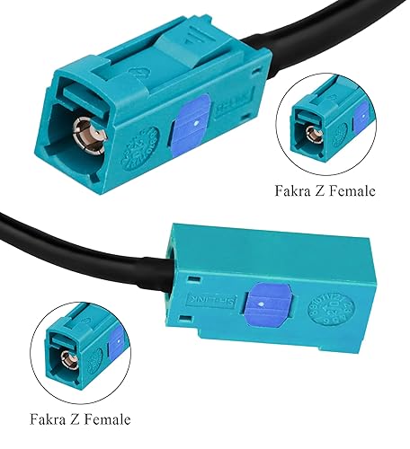 Miniatura 3 de TUOLNK Fakra Z Cable RG174 Fakra Z hembra a hembra RF cable coaxial de 3.3 pies (1M) cable de extensión de antena GPS para radio FM AM Sirius XM