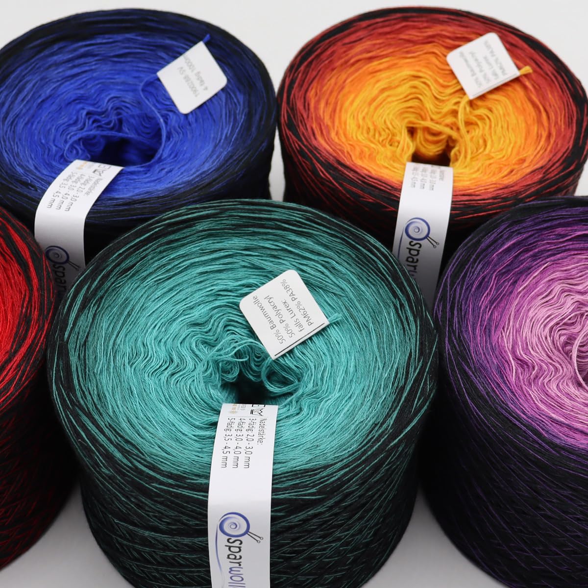 Bobine Main 1000m Fil Dégradé Bobbel Ombré - 267g 1000m 4 Brins Coton/polyacrylique Pour Tricot/crochet Fil De Coton Pour Crochet