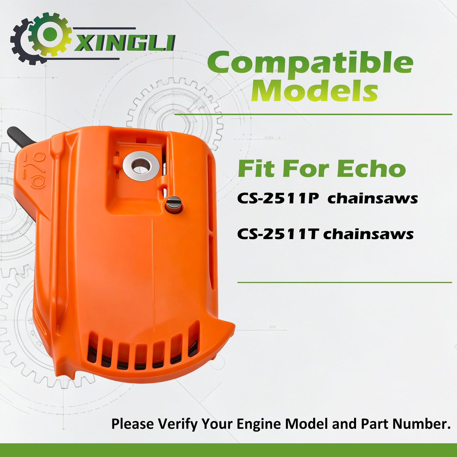 XingLi P100002170 - Cubierta de piñón para motosierras Echo CS-2511P CS-2511T
